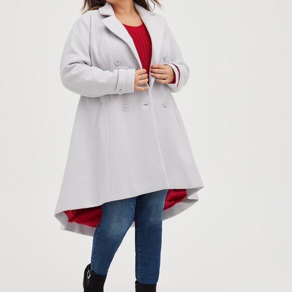 TORRID Hi-Lo Double Breasted Coat Size 2 - Picture 4 of 17